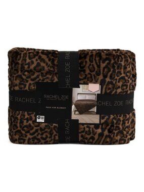 RACHEL ZOE leopard fur blanket